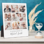 9-Foto Aangepaste Tekst Herdenking Tafelmodel Fotoplaat (Zijkant)