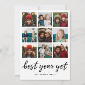 9 Foto beste jaar, maar moderne kerstmis Feestdagenkaart (Voorkant)