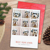 9 Foto beste jaar ooit HYN-kerstminimumaantal rood Feestdagenkaart