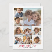 9 Foto Buffalo Pset-kerstmis Red Peace and Love Feestdagenkaart (Voorkant)