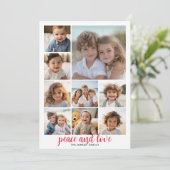 9 Foto Buffalo Pset-kerstmis Red Peace and Love Feestdagenkaart (Staand voorkant)