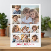 9 Foto Buffalo Pset-kerstmis Red Peace and Love Feestdagenkaart