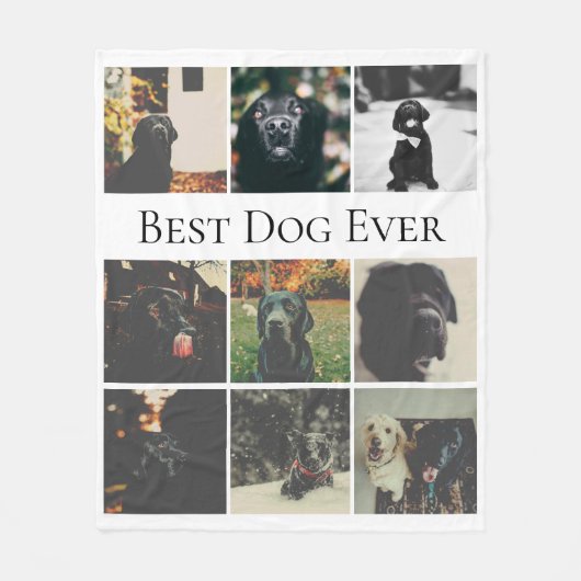 9 Foto collage Aangepast beste hond ooit Fleece Deken (Voorkant)