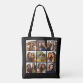 9 Foto Collage Aangepast monogram Ruilkleur Achter Tote Bag (Achterkant)