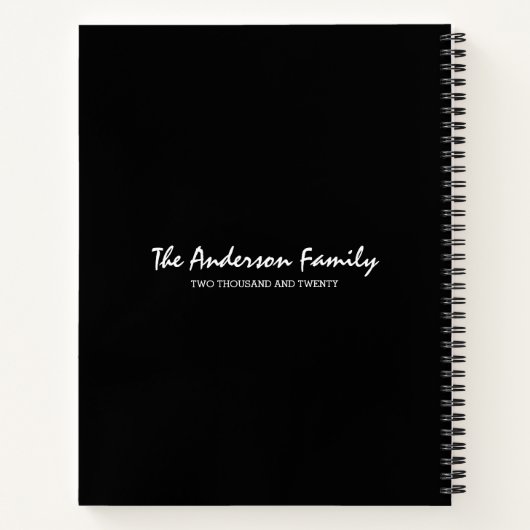 9 Foto Collage Aangepaste Tekst Familie is Alles Notitieboek (Achterkant)