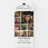 9 Foto Collage Afstuderen Modern Minimaal Wit Spandoek (Verticaal)