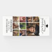 9 Foto Collage Afstuderen Modern Minimaal Wit Spandoek (Horizontaal)
