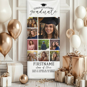 9 Foto Collage Afstuderen Modern Minimaal Wit Spandoek