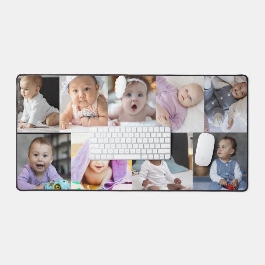 9 Foto Collage Custom Gift Bureaumat (Keyboard & Muis)