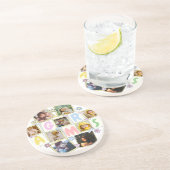 9 Foto Collage Cute Baby Pink Blue Granny Zandsteen Onderzetter (Zijkant)