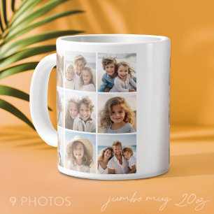 9 Foto Collage - Dezelfde Foto's Aan Beide Kanten Grote Koffiekop