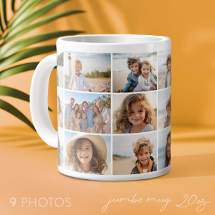 9 Foto Collage - Dezelfde Foto's Aan Beide Kanten Grote Koffiekop