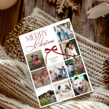 9 foto collage elegante script Prettig kerstfeest