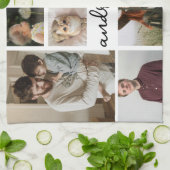 9 Foto Collage Familie Keuken Handdoeken (Gevouwen)