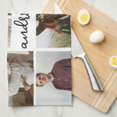 9 Foto Collage Familie Keuken Handdoeken (Quarter Fold)