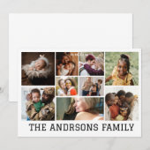 9 foto collage familie vakantiekaart | Uitnodiging (Voorkant / Achterkant)