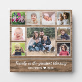 9 Foto Collage Family Quote Rustic Wood Fotoplaat (Voorkant)