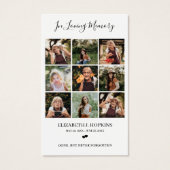 9 Foto Collage Funeral Memorial Prayer Kaarten Visitekaartje (Voorkant)