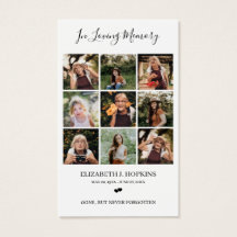 9 Foto Collage Funeral Memorial Prayer Kaarten