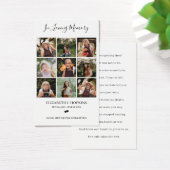 9 Foto Collage Funeral Memorial Prayer Kaarten Visitekaartje (Bureau)