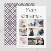 9 foto collage grid elegante kerst Kaart (Voorkant / Achterkant)