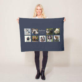 9 foto-collage Instagram naam aandenken cadeau Fleece Deken