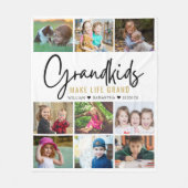 9 Foto-collage kleinkinderen maken het leven grove Fleece Deken (Voorkant)