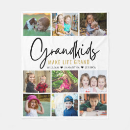 9 Foto-collage kleinkinderen maken het leven grove Fleece Deken