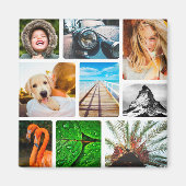 9 Foto Collage Magnet Sjabloon White omgeven (Voorkant)
