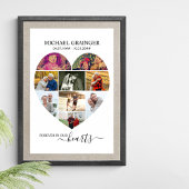 9 Foto Collage Memorial Funeral Poster