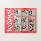 9 Foto Collage - Merry Kerstred Waterverf Legpuzzel (Horizontaal)