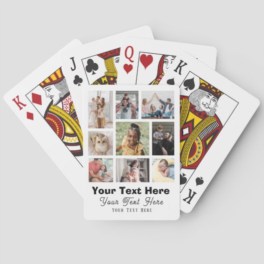 9 Foto collage met Script-tekst zwart-wit Pokerkaarten (Achterkant)