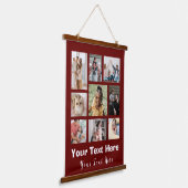 9 Foto collage met Script Text White Hangend Wandkleed (Gebogen)