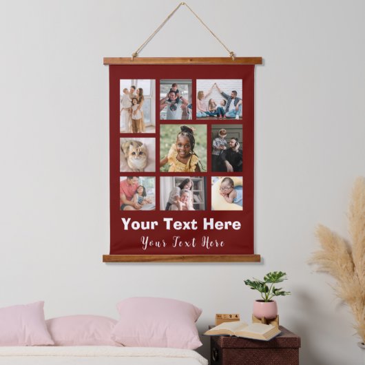 9 Foto collage met Script Text White Hangend Wandkleed (Slaapkamer)