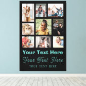 9 Foto collage met zwarte tekst van het Manuscript Canvas Afdruk (Insitu (Houten vloer))