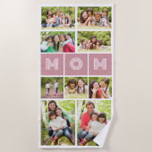 9 Foto Collage Moeder Moederdag Strandlaken (Voorkant)