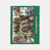 9 Foto Collage Optionele Tekst -- Groen Wit Fleece Deken (Voorkant)