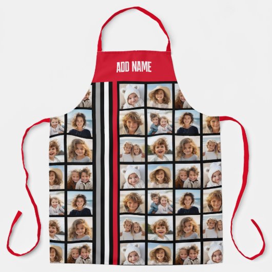 9 Foto collage Raster over - Sporty Stripes Red Schort (Voorkant)