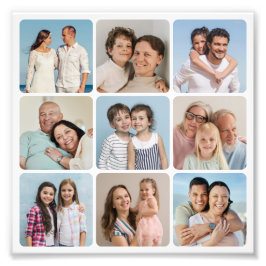 9 Foto Collage Rond Corners Fotouitbreiding Afdruk