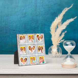 9 foto collage rustieke houten harten beste vriend fotoplaat