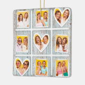 9 Foto Collage Rustieke Houten Vrienden Magnetisch Keramisch Ornament (Links)