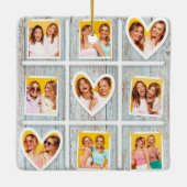 9 Foto Collage Rustieke Houten Vrienden Magnetisch Keramisch Ornament (Achterkant)