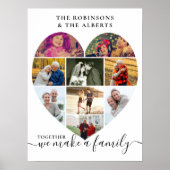 9 Foto-collage samen met gepersonaliseerd hart Poster (Voorkant)
