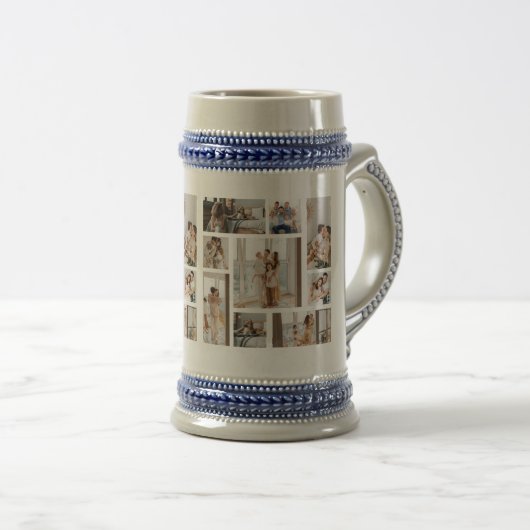 9 Foto Collage Sjabloon Personaliseer Beer Stein Bierpul (Voorkant rechts)