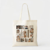 9 Foto Collage Sjabloon Personaliseer Canvas tas (Voorkant)