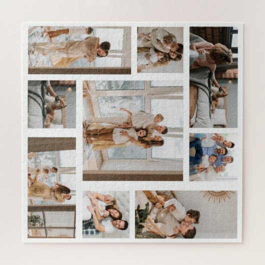 9 Foto Collage Sjabloon personaliseren Legpuzzel (Horizontaal)