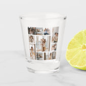 9 Foto Collage Sjabloon Schijnglas personaliseren Shot Glas (Voorkant)