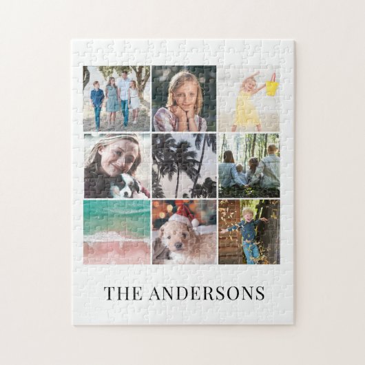 9 Foto Collage White Jigzaag Puzzle Legpuzzel (Verticaal)