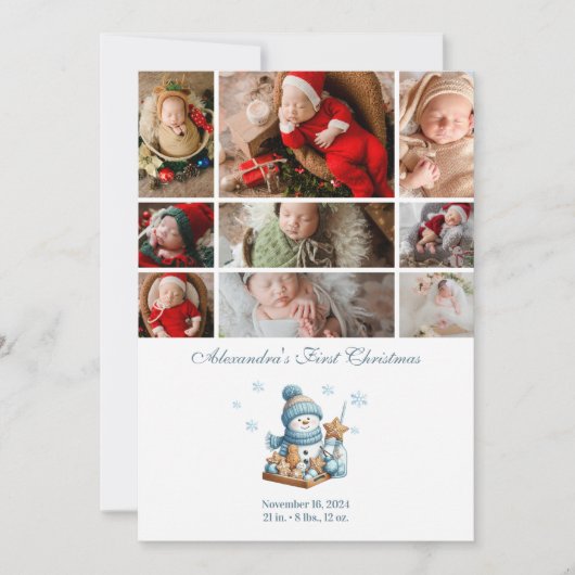 9 Foto Eerste Kerstaankondiging Feestdagenkaart (Voorkant)