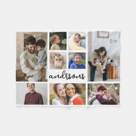 9 Foto familienaam Fleece Blanket Deken (Voorkant (Horizontaal))